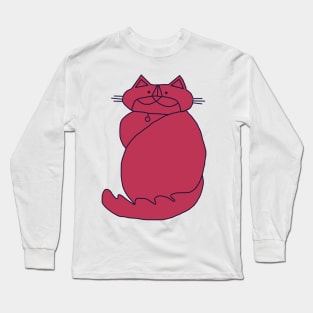 Kevin the Cat in Viva Magenta Color of the Year 2023 Long Sleeve T-Shirt